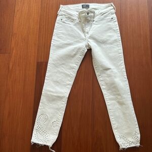 ABERCROMBIE & FITCH pants trousers harper low rise ankle size 26 2 S white